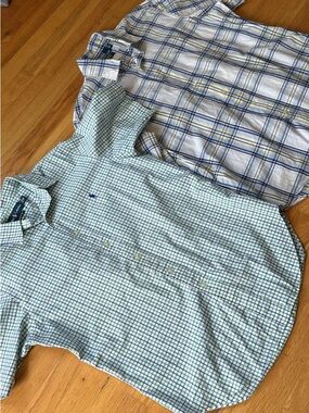 Polo by Ralph Lauren Green and Blue Plaid Button-Down Shirt